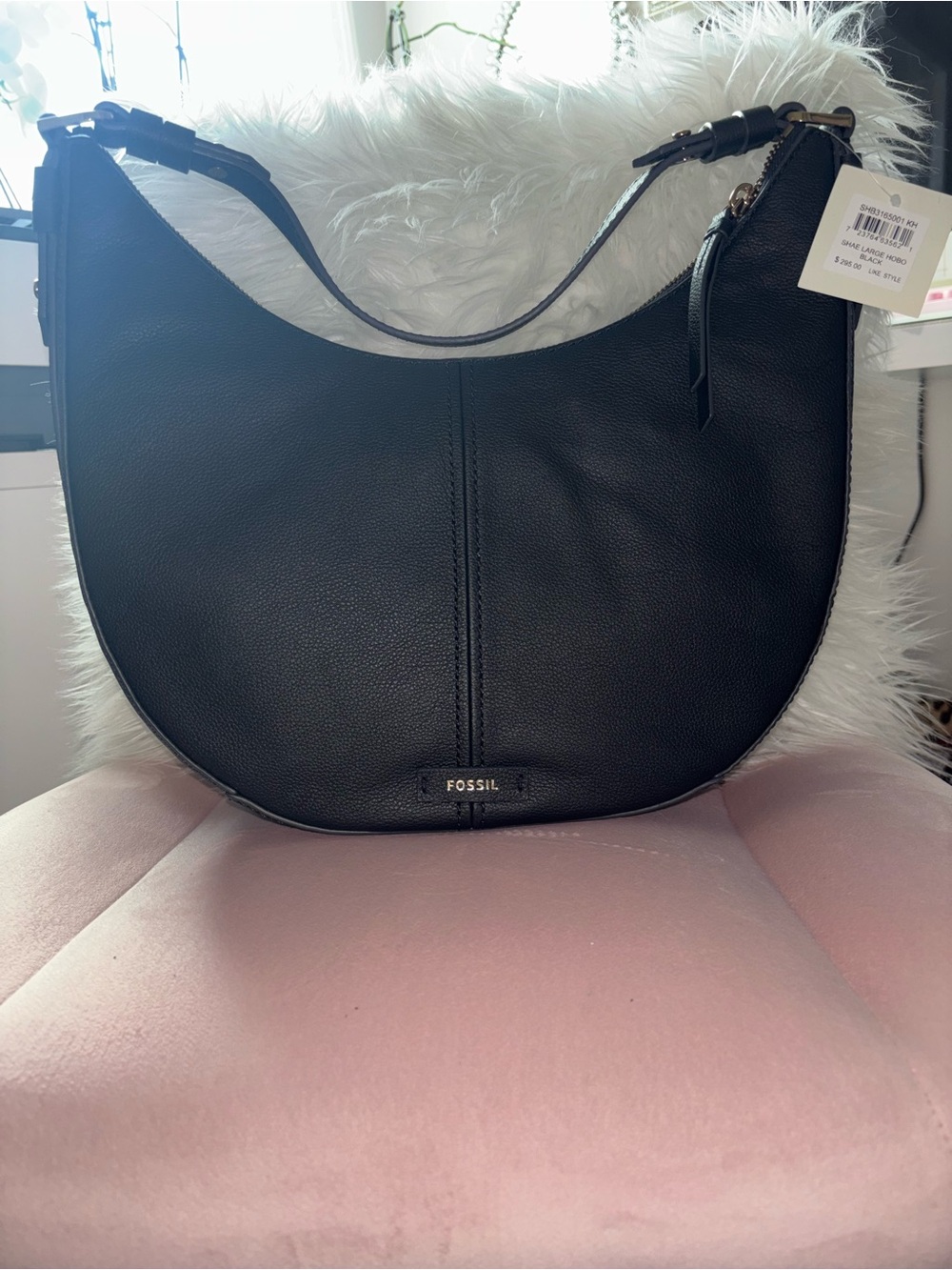 Fossil Black Shae Leather Shoulder Bag